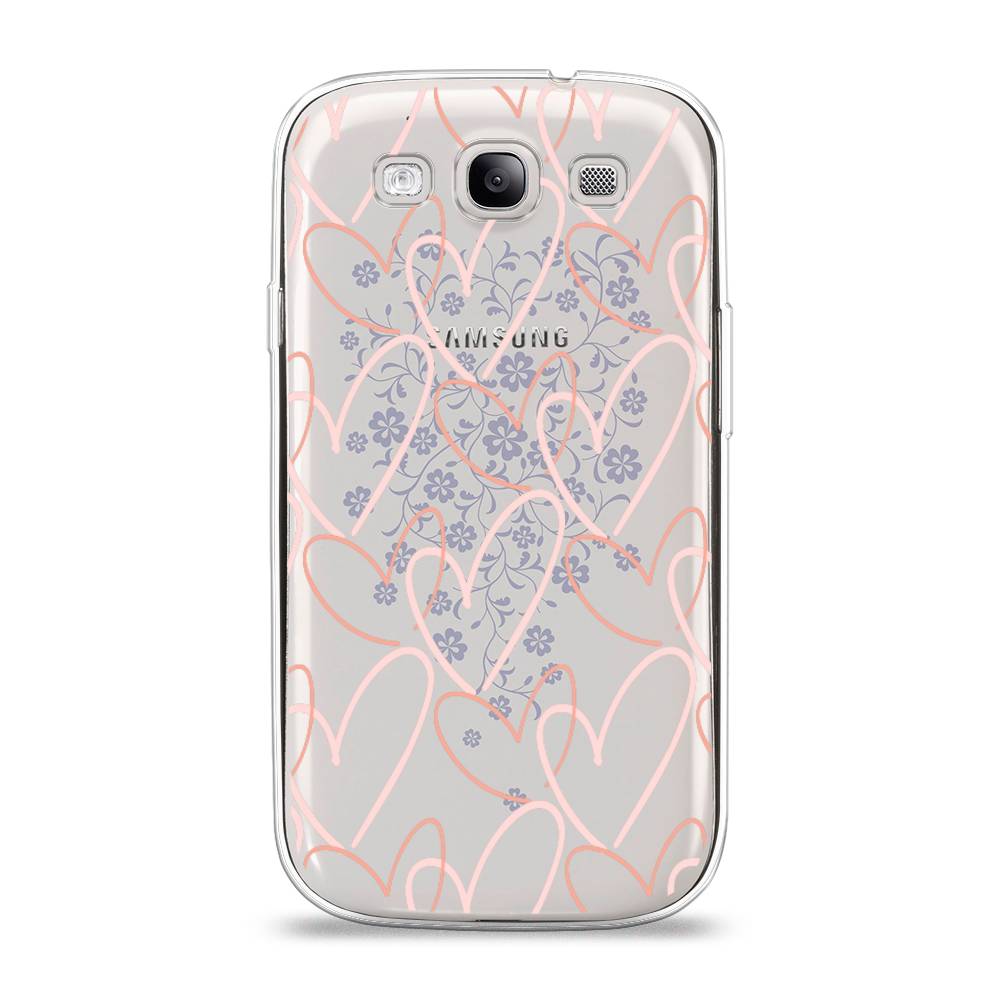 

Чехол на Samsung Galaxy S3 "Узор из сердечек", Розовый;бежевый, 23750-6