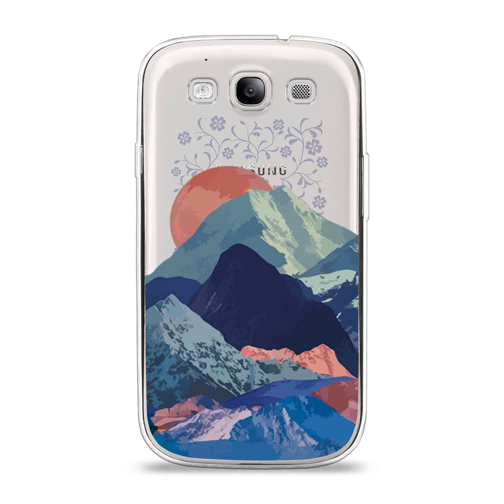 

Чехол на Samsung Galaxy S3 "Закат в снежных горах", Красный;серый;голубой, 23750-2