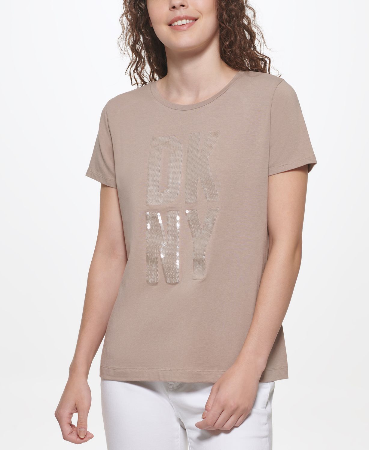

футболка женская DKNY бежевая, P1KMADNA