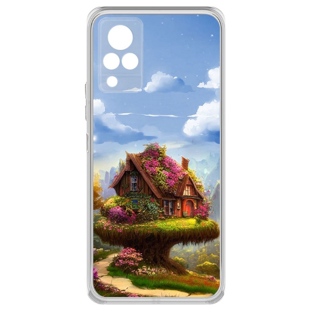 

Чехол-накладка Krutoff Clear Case Дом на дереве для Vivo V21, Прозрачный