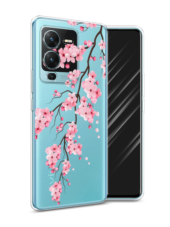 

Силиконовый чехол Awog "Розовая сакура" для Vivo V25 Pro 5G, Прозрачный, 267450-8