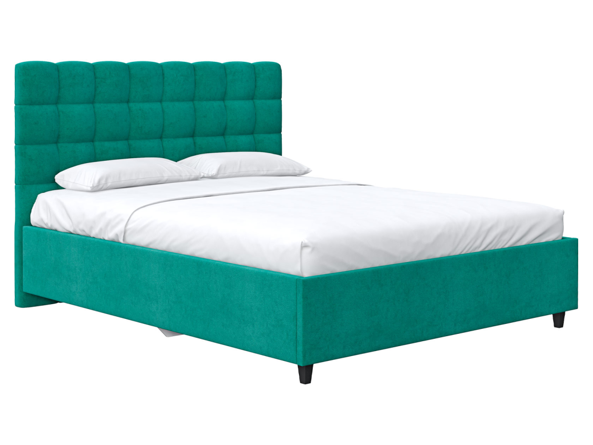 Кровать Первый Мебельный Вена Изумрудный велюр 180х200 см с подъемным механизмом 40790₽