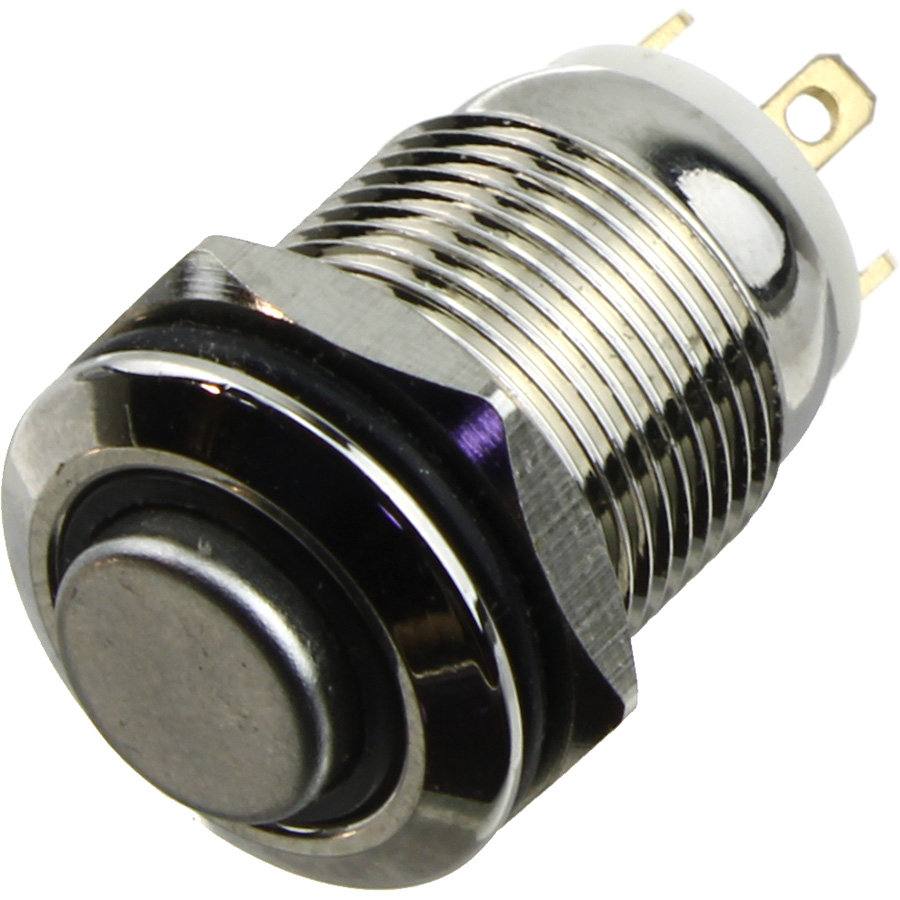 Кнопка d14мм антивандальная h22 4 контакта, без фиксации, с подсветкой