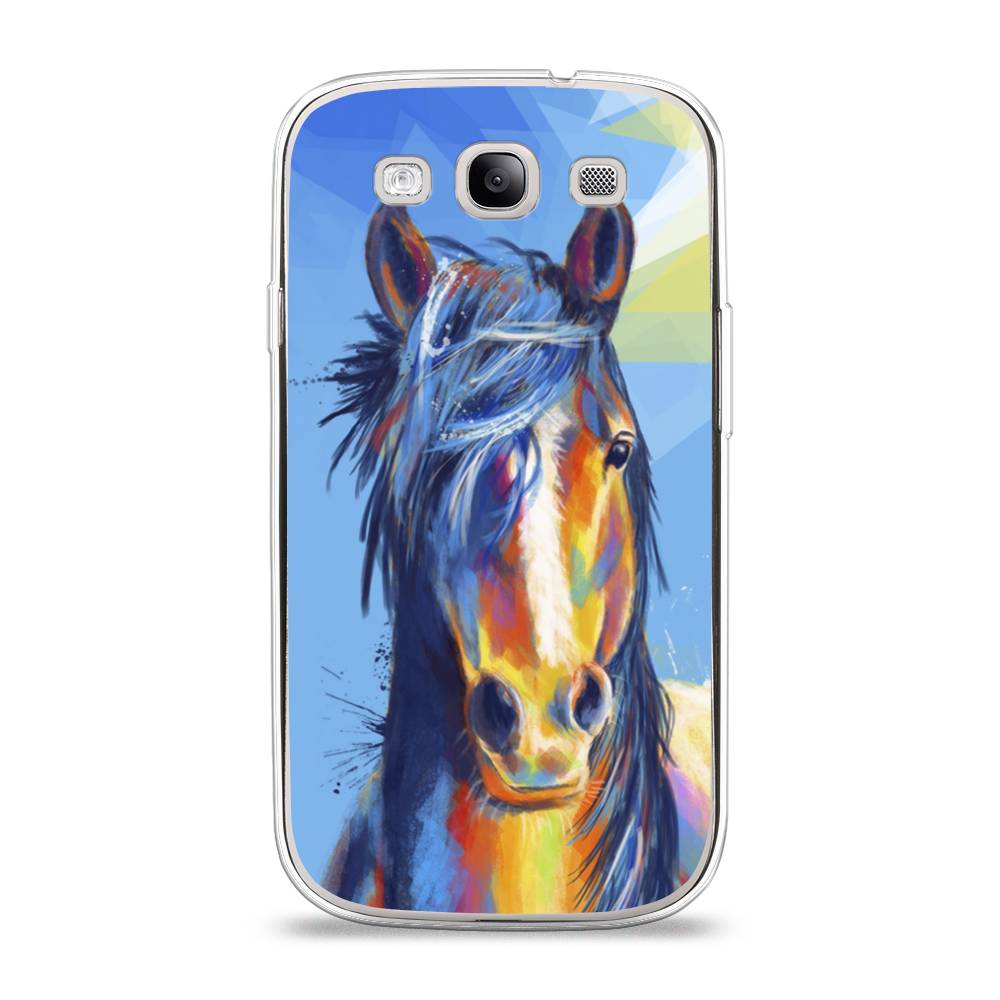 

Чехол на Samsung Galaxy S3 "Лошадь арт 3", Голубой;желтый;синий, 23750-1