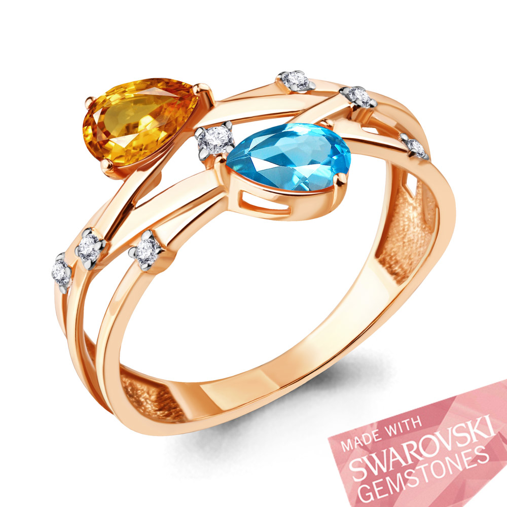 

Кольцо из красного золота с топазом Aquamarine Aquamarine 65856534А_585_кз р, 65856534А_585_кз