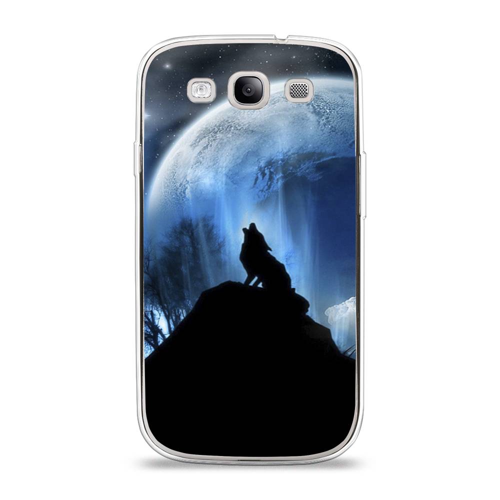 

Чехол на Samsung Galaxy S3 "Волк 2", Синий;черный;белый, 23750-1