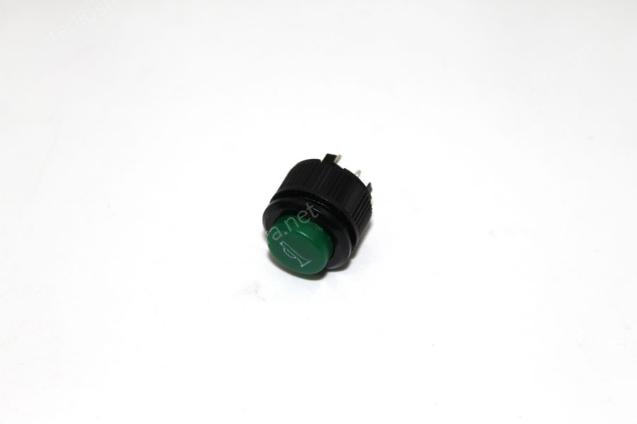 фото Кнопка d10мм зеленый без фиксации дудка 2конт 250в 1а kls