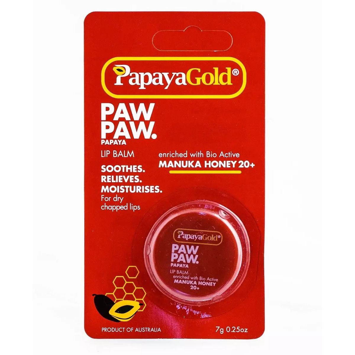 Бальзам для губ Papaya Gold PawPaw Papaya Lip Balm 7 г бальзам для губ papaya gold paw paw moisturising balm 25 г