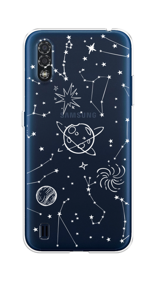 

Чехол на Samsung Galaxy M01 "Планеты в космосе", Белый, 2101150-2
