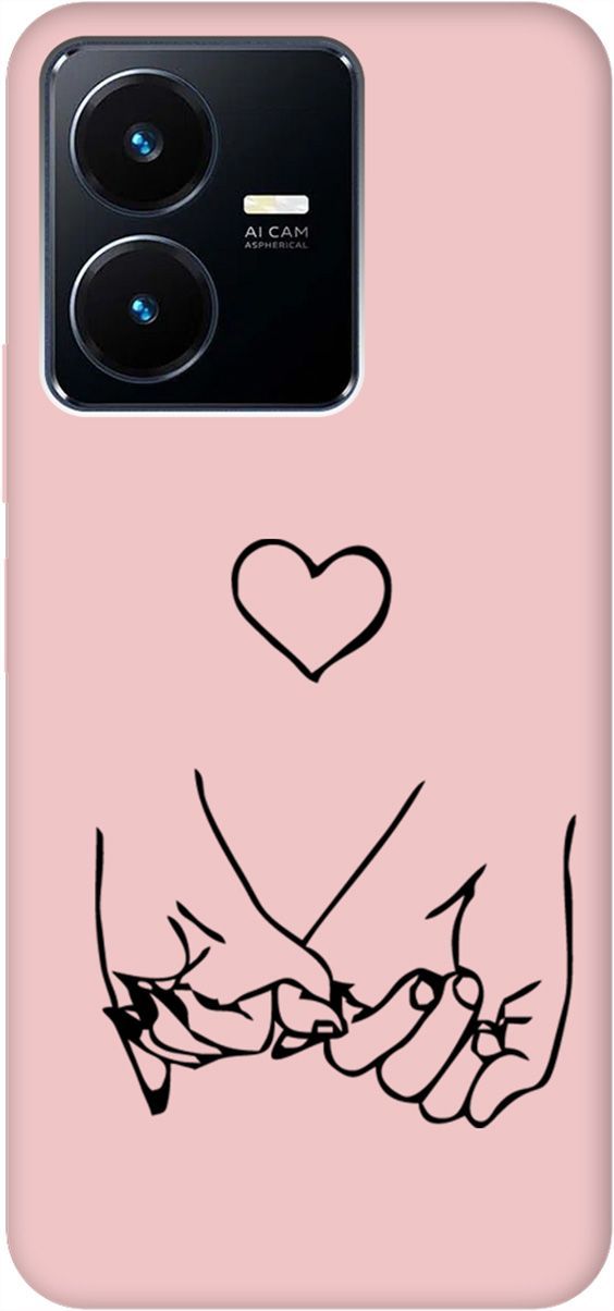 

Чехол на Vivo Y22 "Lovers Hands" розовый, Розовый;черный, 157822