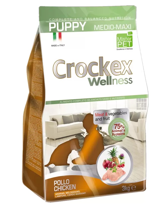 Сухой корм для собак Crockex Wellness Adult Medio-Maxi, курица, рис, 3кг