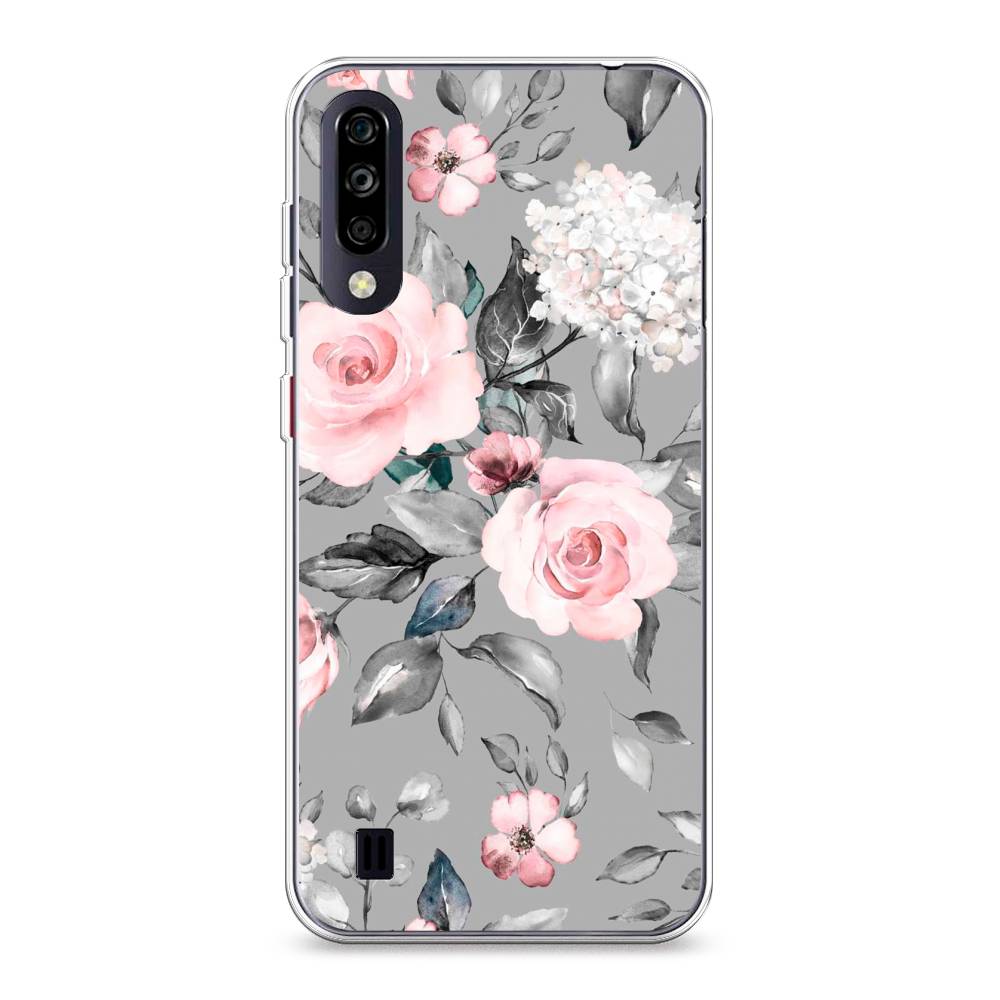 фото Чехол awog "розы на сером" для zte blade a7 (2020)