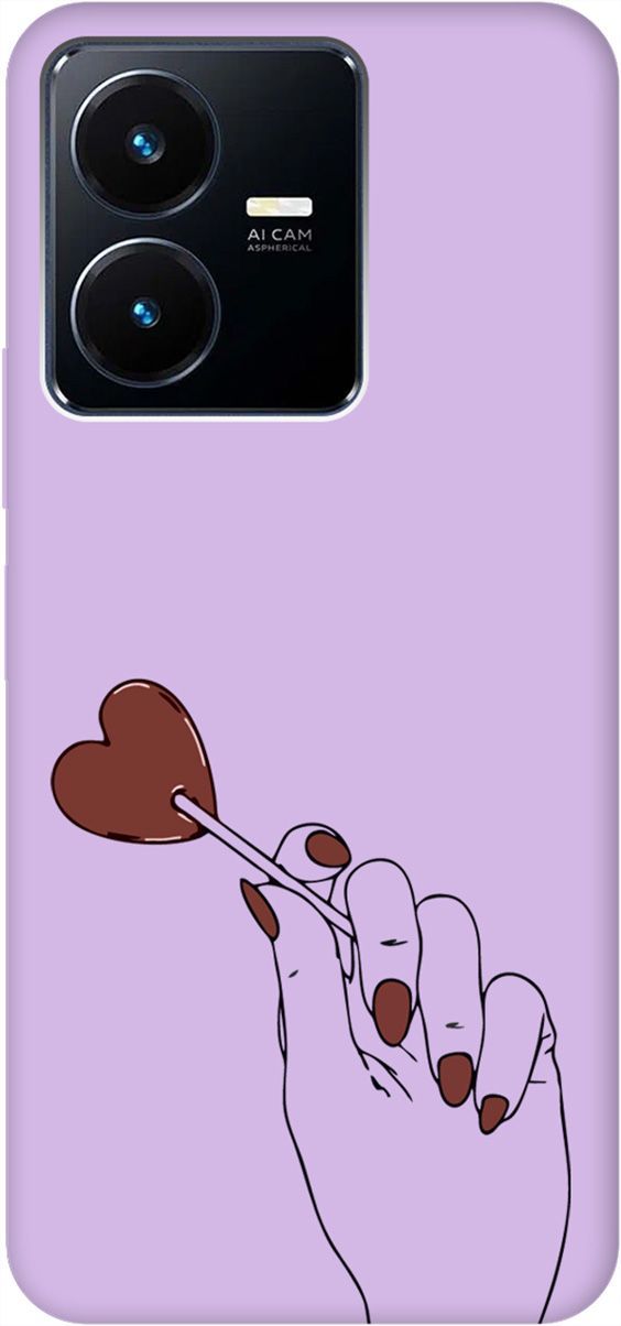 

Чехол на Vivo Y22 "Heartbreaker" сиреневый, Фиолетовый;красный, 157821