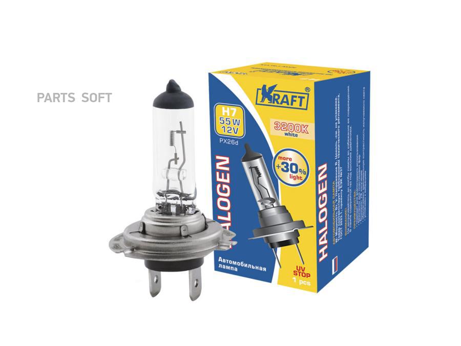 Автолампа H7 +30% 12v 55w (Px26d) Kraft арт. KT700081