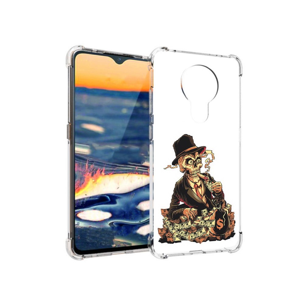 

Чехол MyPads Tocco для Nokia 5.3 нарисованный череп с сигаретой (PT227052.106.515), Прозрачный, Tocco