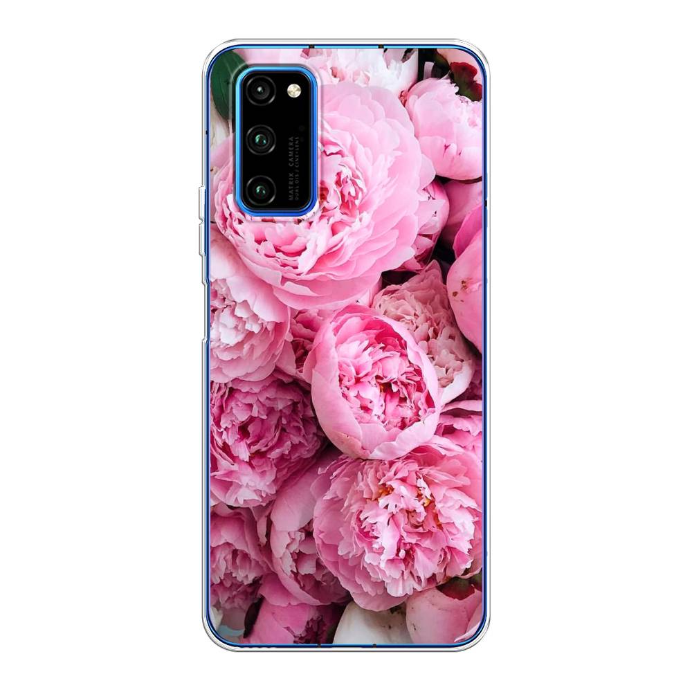 

Чехол на Huawei Honor V30 Pro "Розовые пионы", Бежевый;розовый, 611450-2