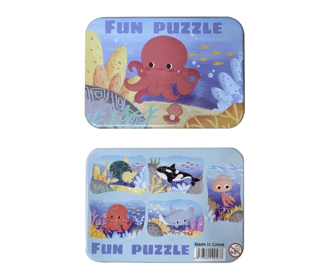 

Развивающие пазлы FUN PUZZLE набор Осьминог Подводный мир, 39 элементов, 5 пазлов