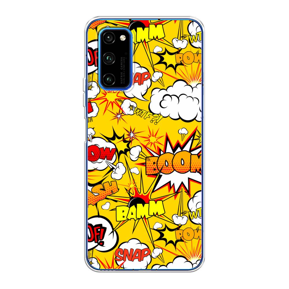 

Чехол на Huawei Honor V30 Pro "Поп Арт эффекты", Желтый;белый;оранжевый, 611450-6