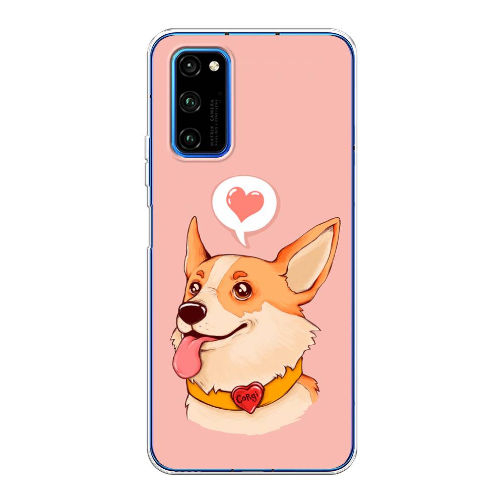 

Чехол на Huawei Honor V30 Pro "Корги язык", Розовый;коричневый, 611450-1
