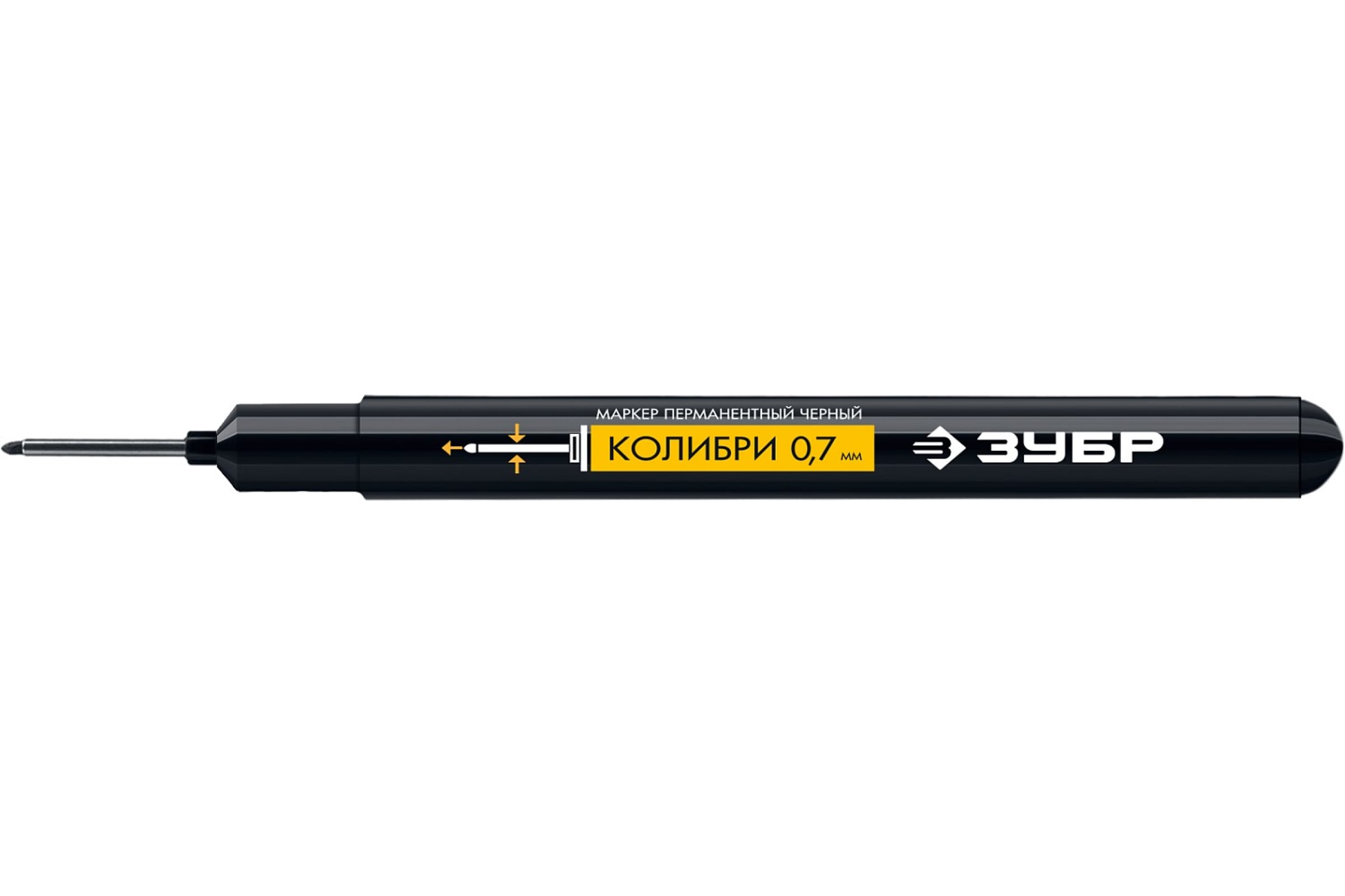 Маркер перманентный ЗУБР Колибри черный 0.7-1 мм для отверстий строительный карандаш зубр 4 06305 18 профессиональный 180 мм