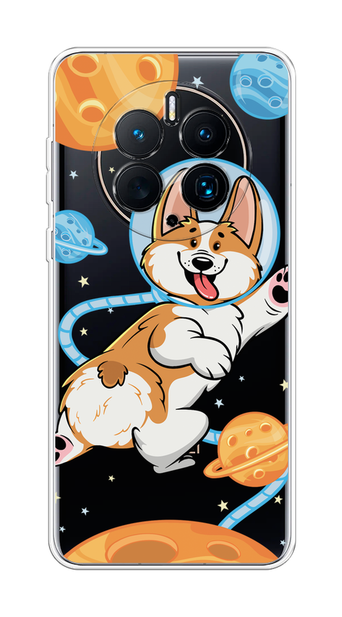 

Чехол на Huawei Mate 50 Pro "Корги-космонавт", Голубой;бежевый;белый, 6109950-1