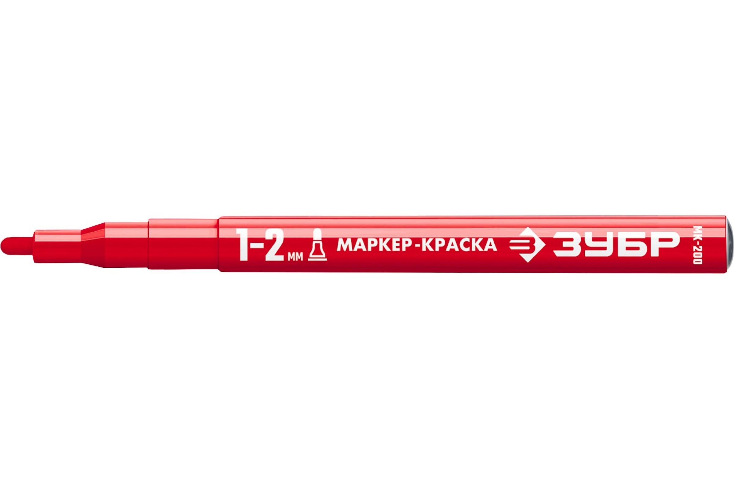 Маркер-краска ЗУБР МК-200 красный 1-2 мм круглый наконечник удлиненный строительный карандаш каменщика зубр