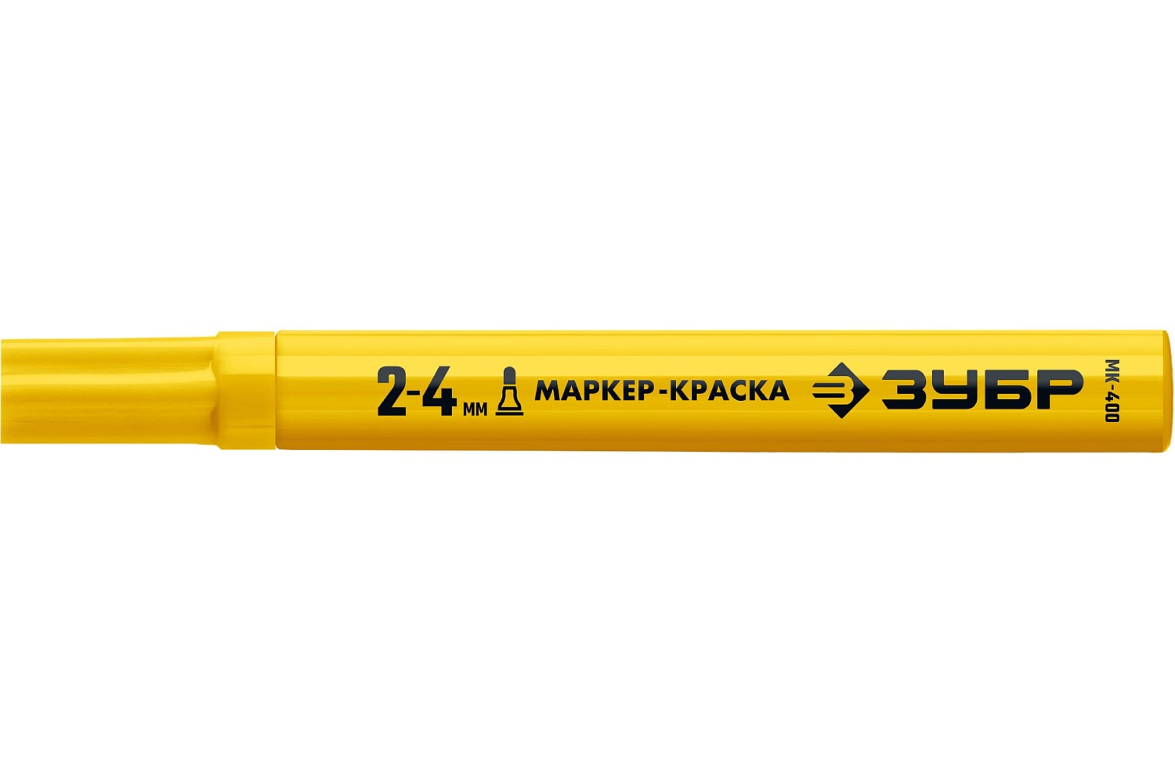 Маркер-краска ЗУБР МК-400 желтый 2-4 мм круглый наконечник круглый маркер для белых досок linc