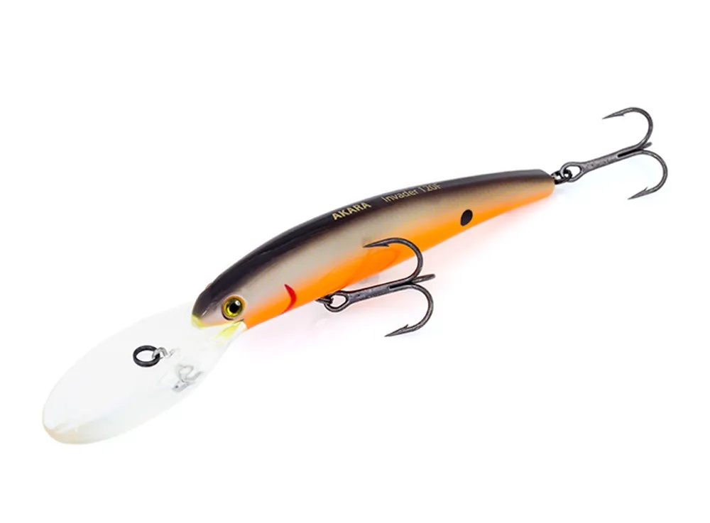 

Воблер Akara Invader 120F 20 гр. (5/7 oz 4,7 in) A19, Золотистый;коричневый, Invader