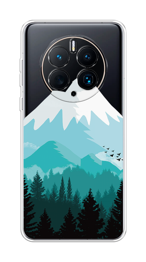 

Чехол на Huawei Mate 50 Pro "Синяя снежная гора", Белый;голубой, 6109950-2