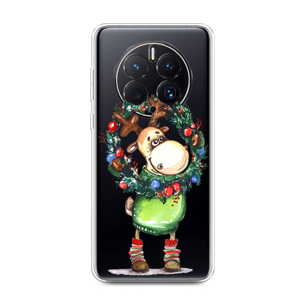 

Чехол для Huawei Mate 50 Pro "Олень с новогодним венком", 6109950-4