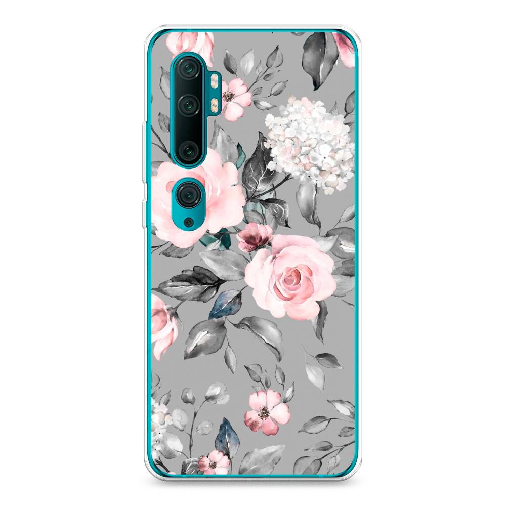 фото Чехол awog "розы на сером" для xiaomi mi note 10/mi note 10 pro