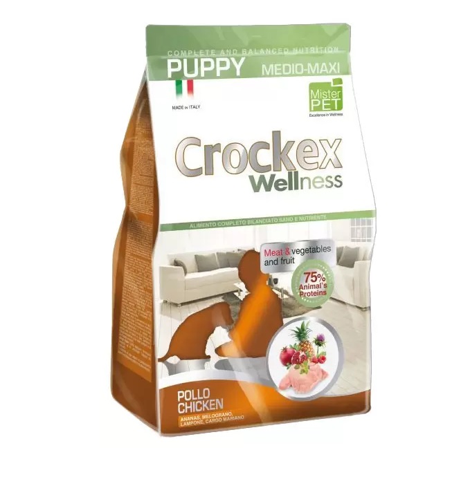 Сухой корм для щенков Crockex Wellness Puppy Medio-Maxi, курица, рис, 12кг