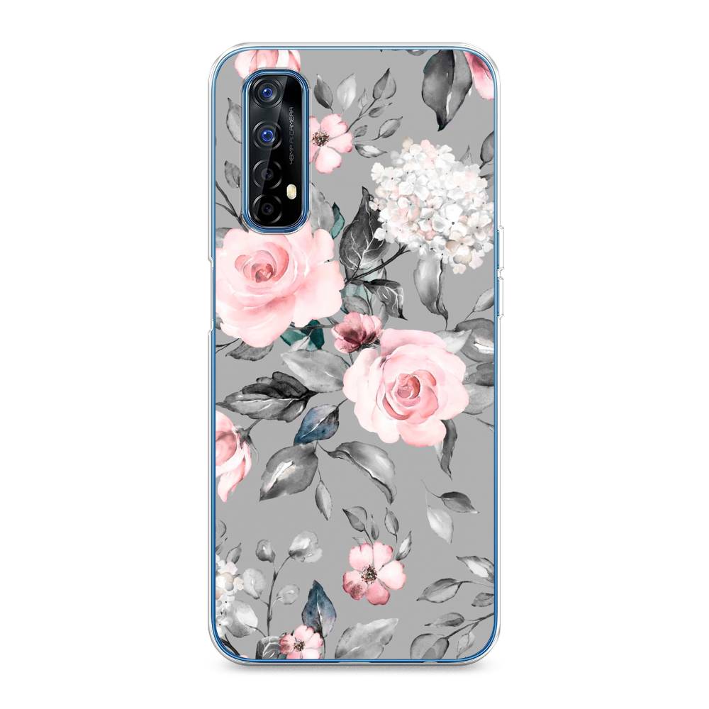 

Чехол Awog "Розы на сером" для Realme 7, 254150-8