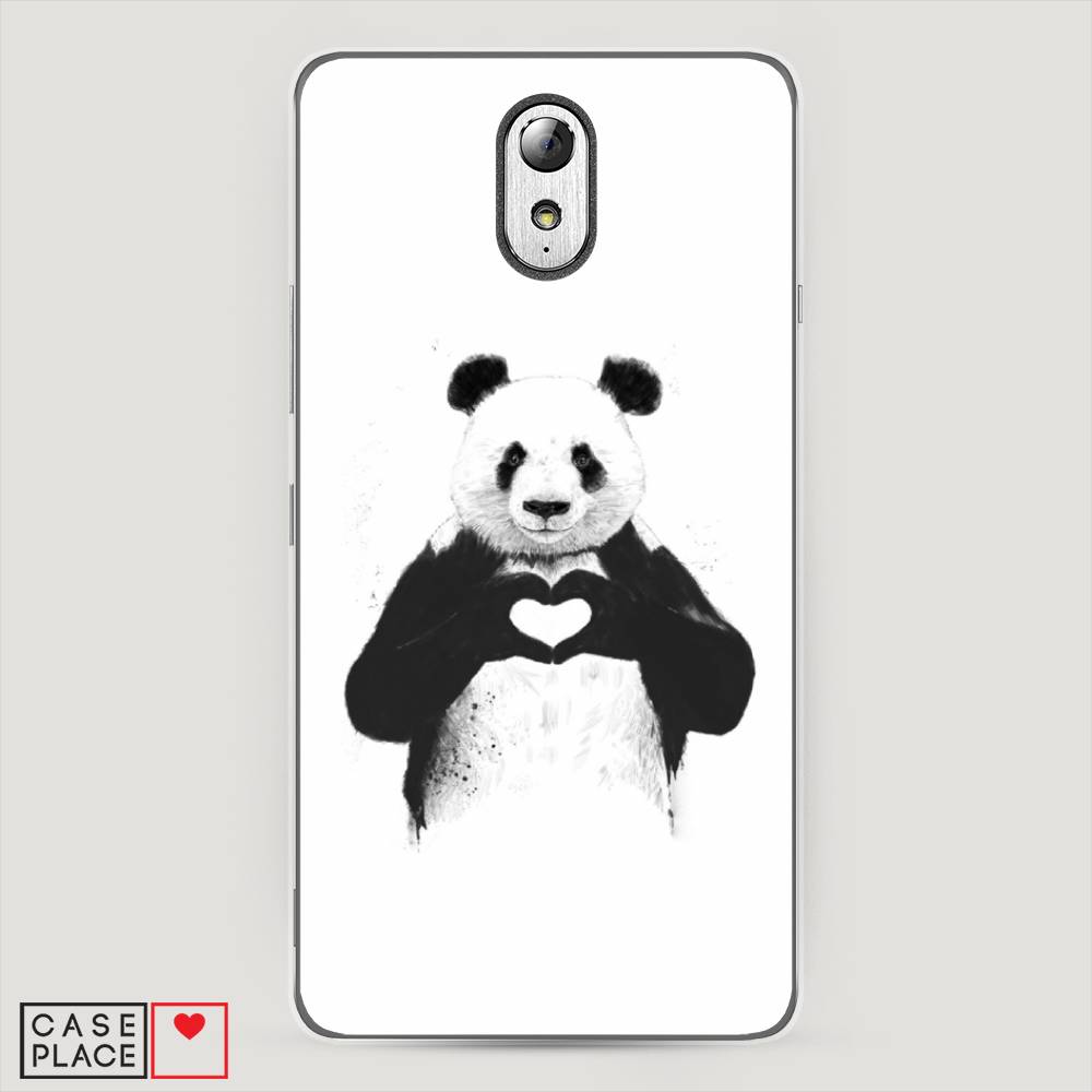 

Чехол Awog на Lenovo Vibe P1m / Леново Vibe P1m "Панда love", Серебристый, 111350-10