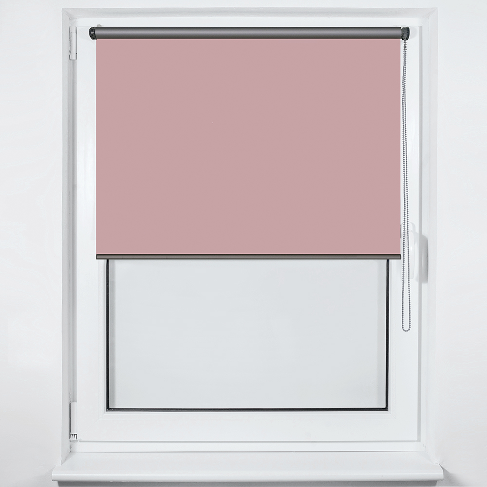Рулонная штора светонепроницаемая NEODECO D6 0,9х1,75 м розовая