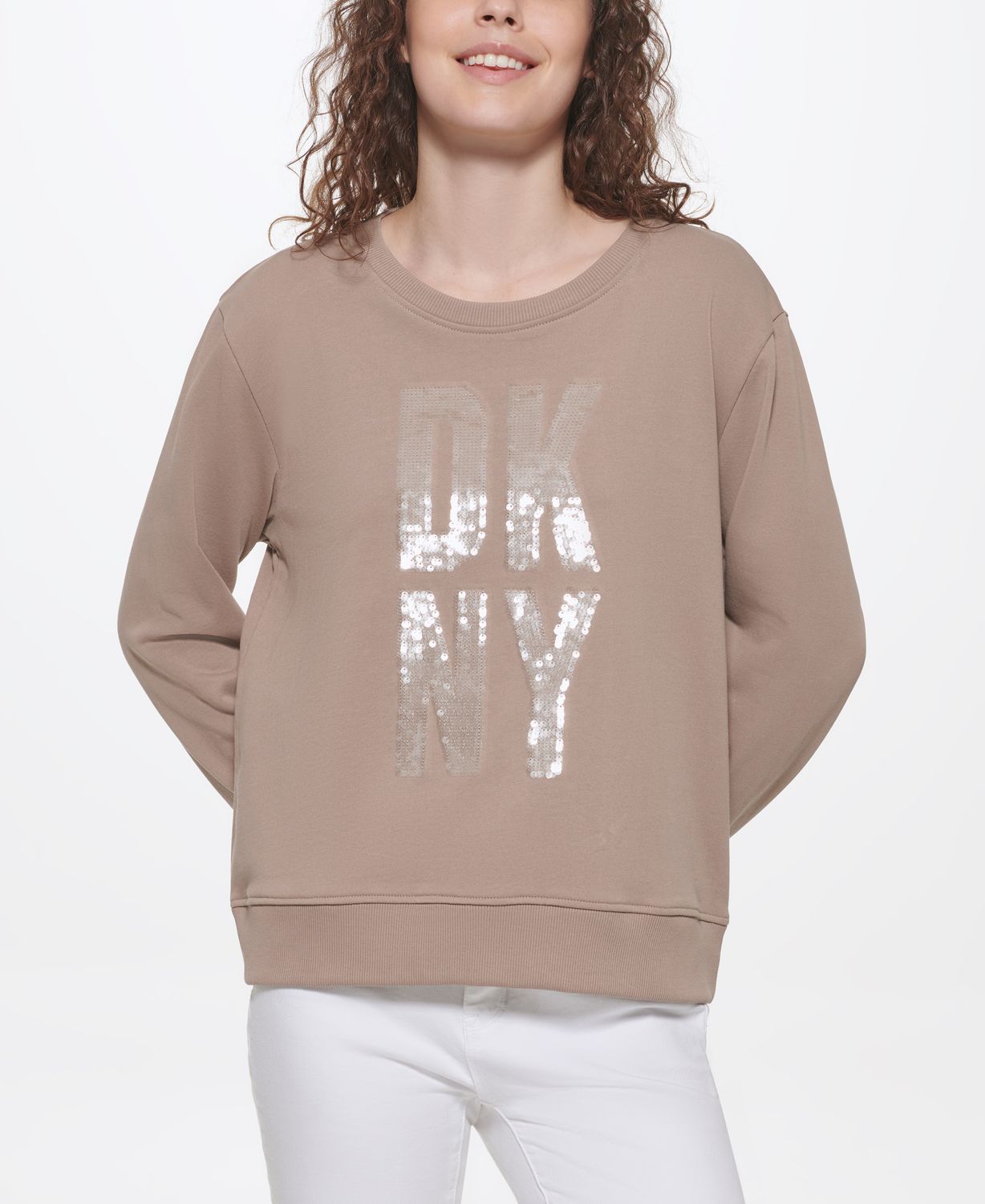 

Свитшот женский DKNY P1KMAB2R бежевый S, P1KMAB2R