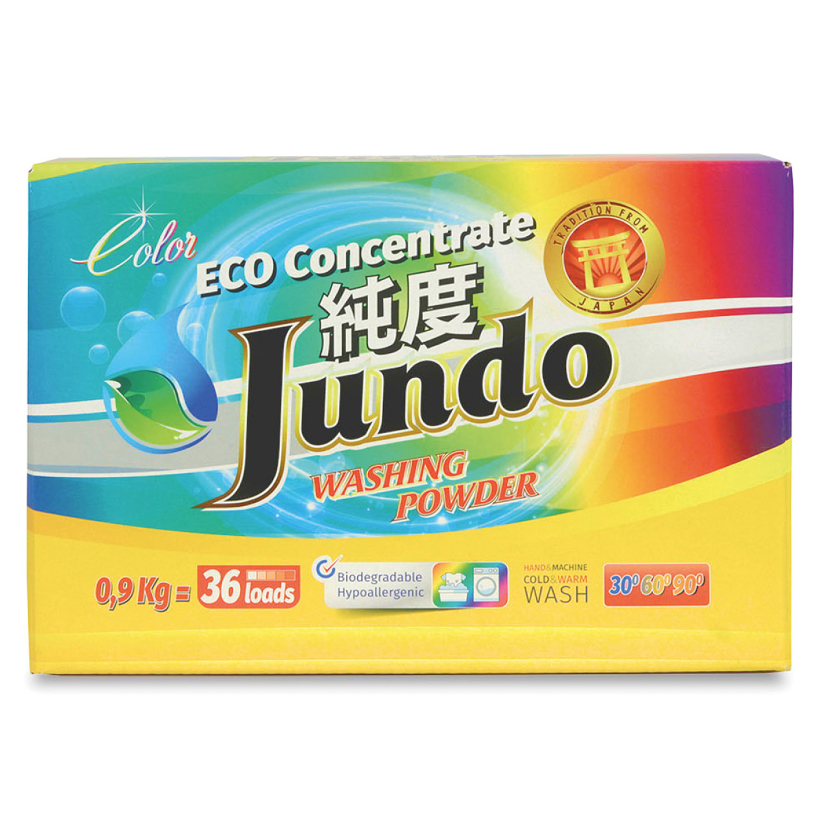 фото Порошок для стирки цветного белья jundo color эко концентрированный 900 гр