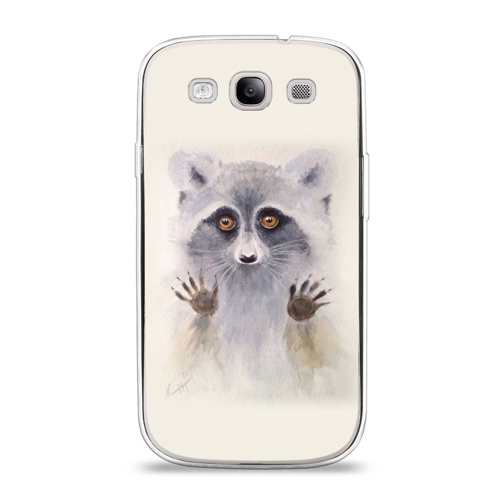 

Чехол на Samsung Galaxy S3 "Енот за стеклом", Бежевый;серый, 23750-4