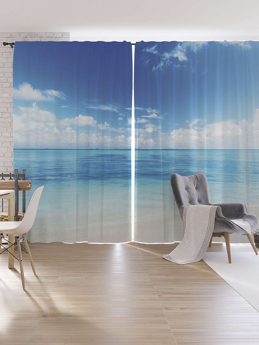 

Шторы под лён JoyArty "Теплый пляж майами", серия Oxford DeLux, 340х265 см, Теплый пляж майами