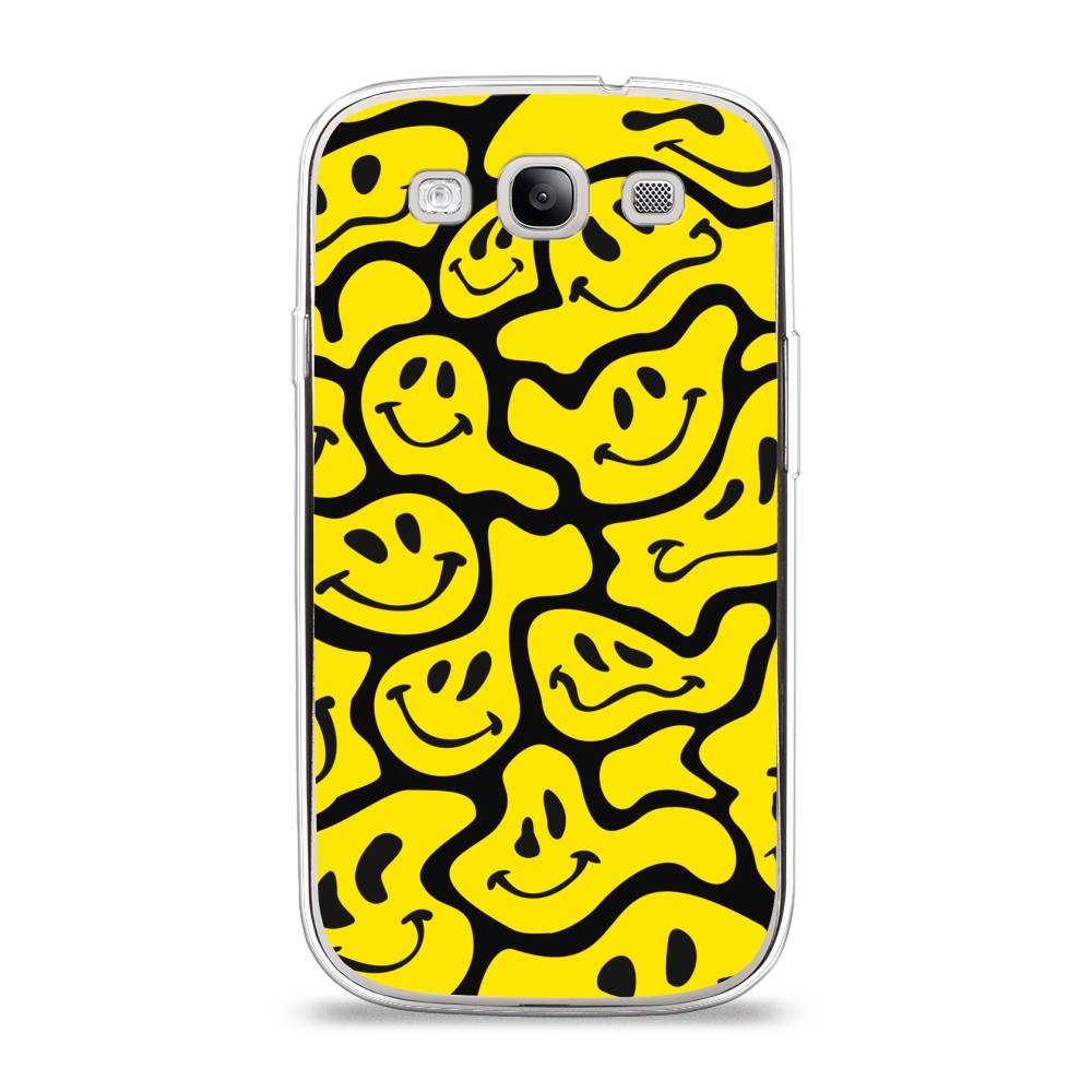 

Чехол на Samsung Galaxy S3 "Расплывчатые смайлики желтые", Черный;желтый, 23750-6