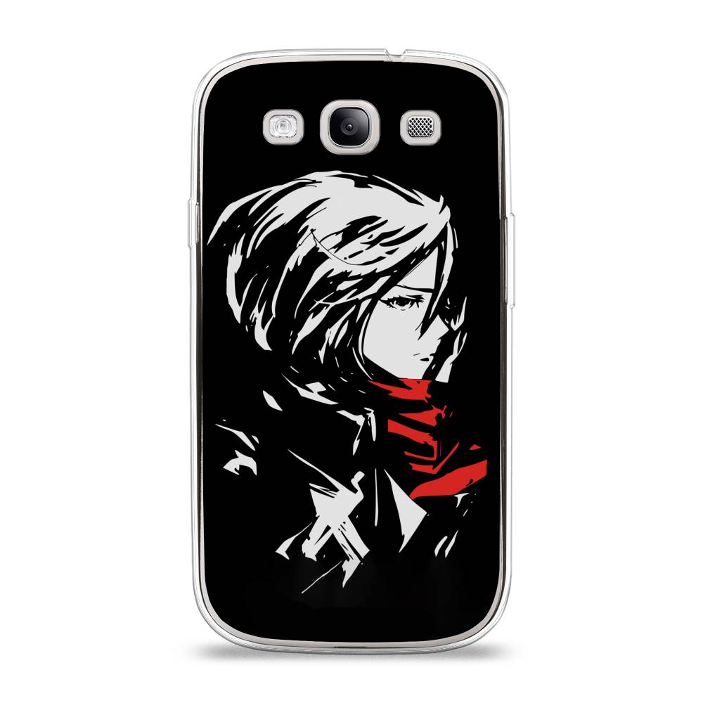 

Чехол на Samsung Galaxy S3 "Микаса минимализм", Черный;серый;красный, 23750-4