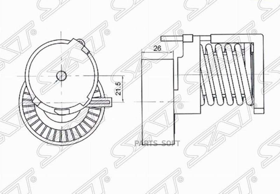 

SAT Натяжитель приводного ремня AUDI/SEAT/SKODA FABIA/OCTAVIA/VW POLO 1,4/1,6