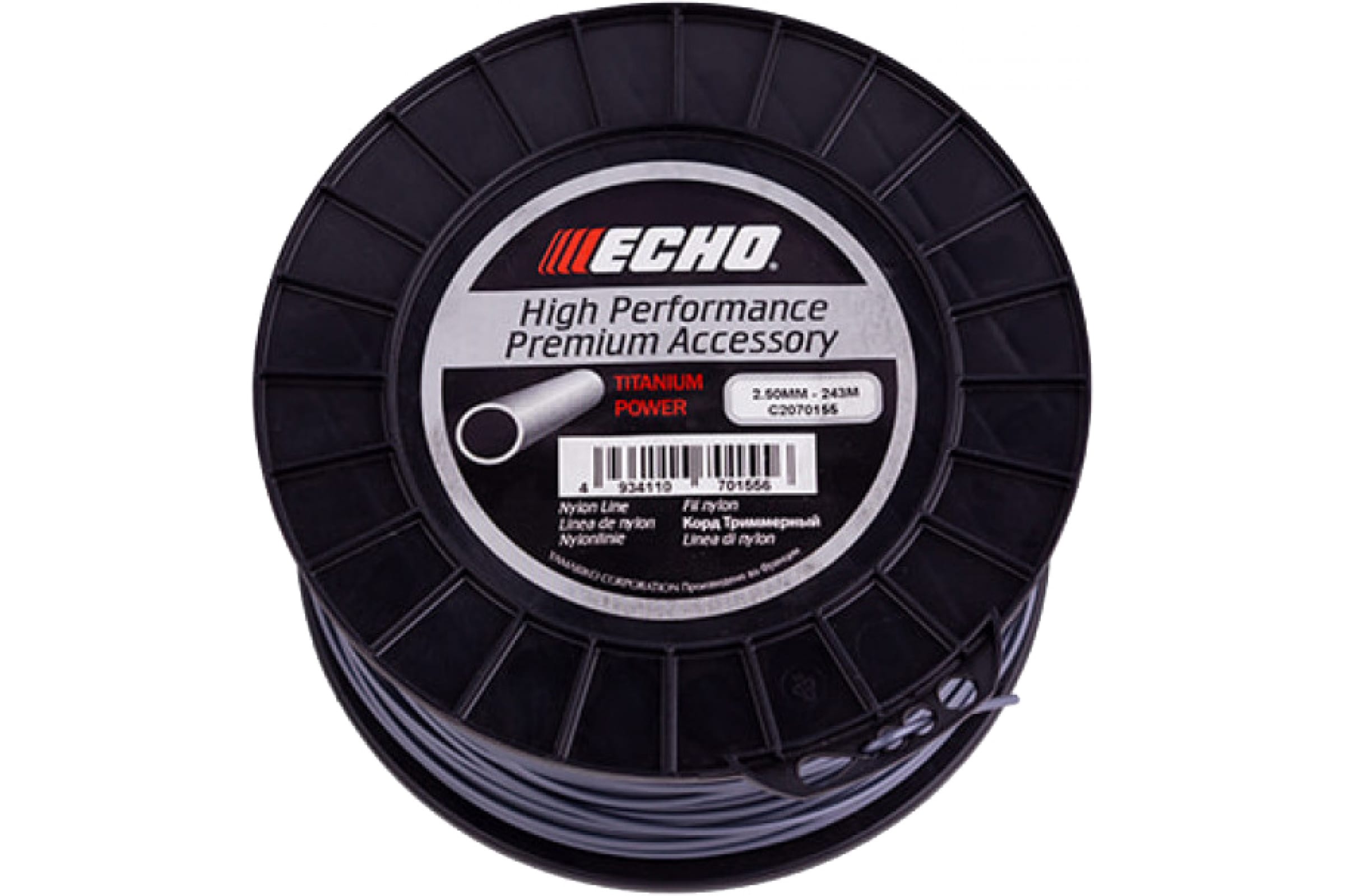

Корд триммерный Echo Titanium Power Line C2070155 2,5 мм 243 м круглый, Titanium Power Line 2,5мм*243м (круглый)