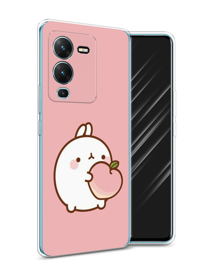 

Силиконовый чехол Awog "Кролик с персиком" для Vivo V25 Pro 5G, Розовый, 267450-1