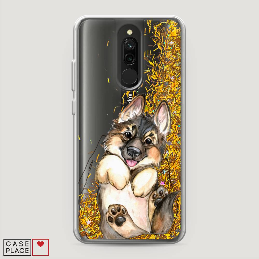 

Жидкий чехол с блестками "Овчарка в ладошках" на Xiaomi Redmi 8, 37190-1