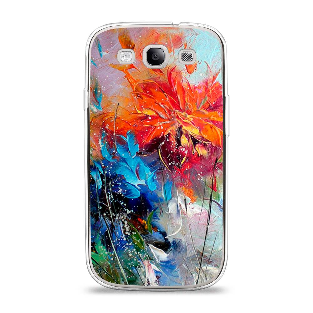 

Чехол на Samsung Galaxy S3 "Абстрактные цветы", Оранжевый;синий, 23750-4