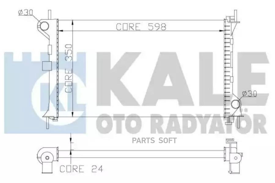 

Радиатор охлаждения двигателя Ford Focus/Focus I/Focus Turnier 98>05 KALE 344165