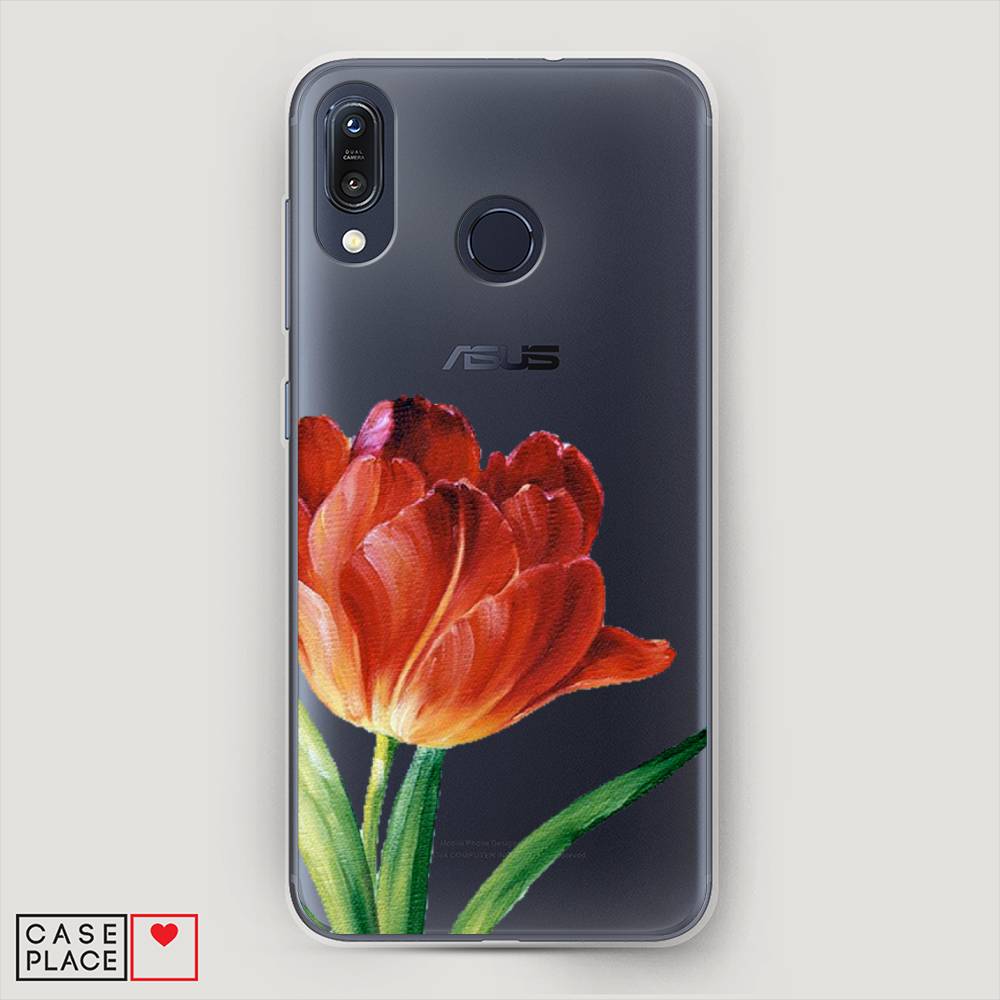 фото Чехол awog "красный тюльпан" для asus zenfone max m1 zb555kl