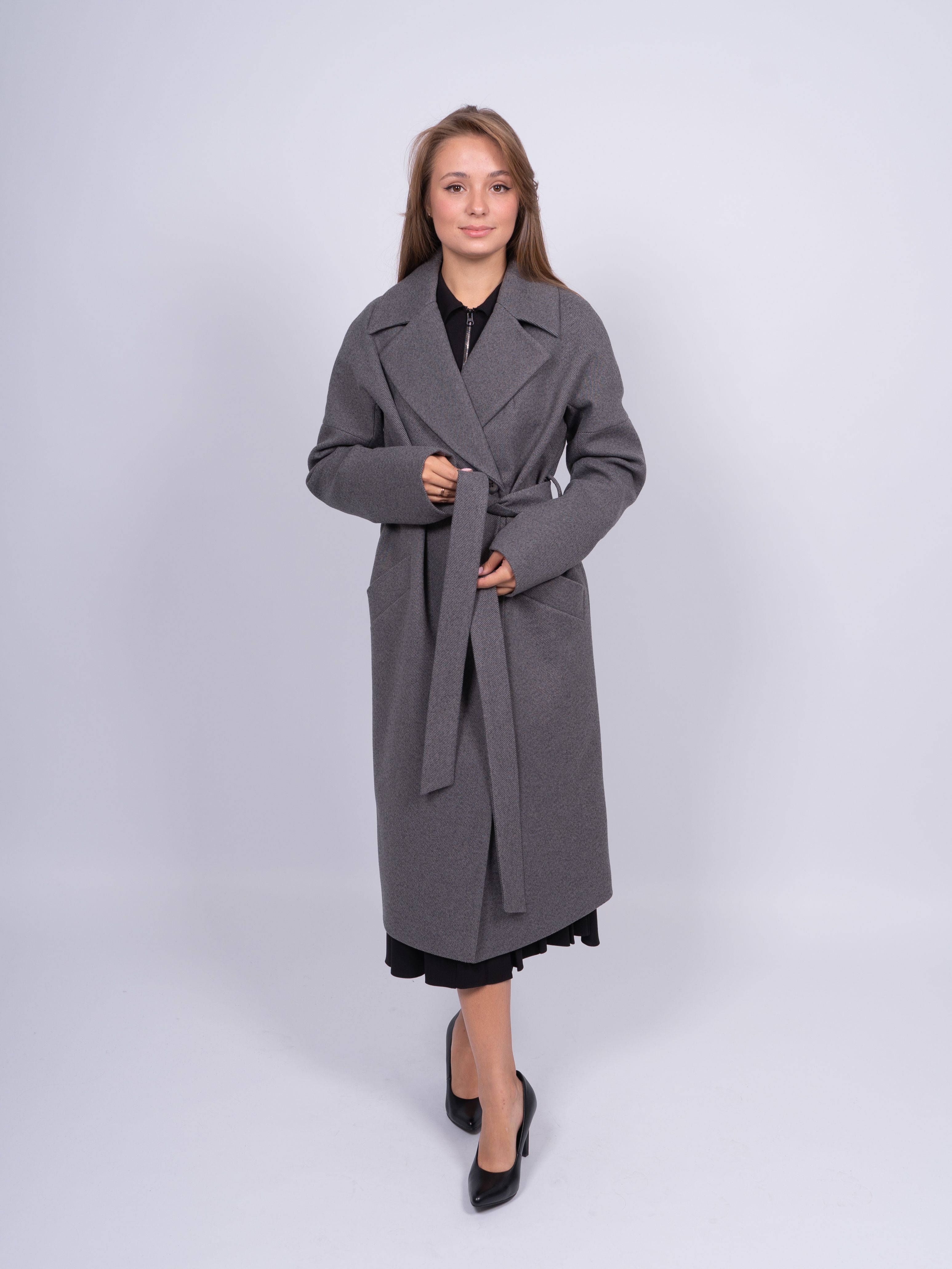 

Пальто женское 365 clothes KR-227N-Рубчик серое 46 RU, Серый, KR-227N-Рубчик