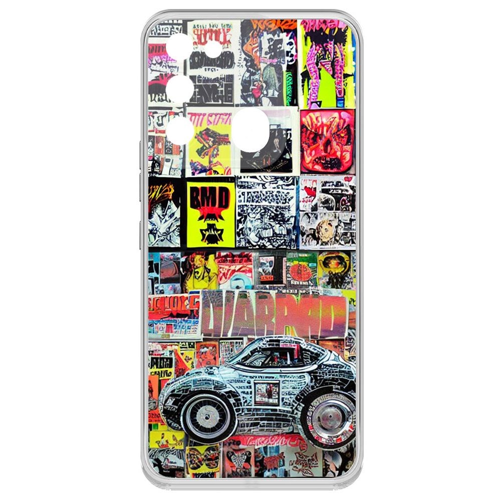 

Чехол-накладка Krutoff Clear Case Автопамфлет для TECNO Spark 8C, Прозрачный